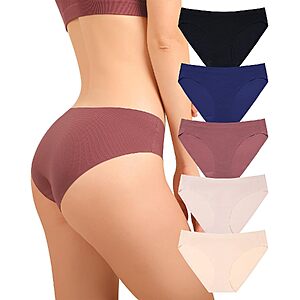 5-Count LEVAO Women's Seamless No-Show Hipster Underwear (S-L, Multicolor) from $4.49 ($0.90 each) + Free Shipping w/ Prime or on $35+