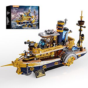 Lumibricks Steampunk Steamship Lighting Building Bricks Set 1792 Pcs $49.99 + Free Shipping