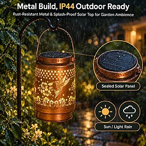 Garden Decor Hummingbird Solar Lanterns Outdoor Waterproof $7.98