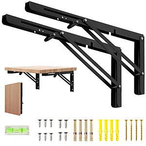 2-Pack 16" Dntorx Folding Wall-Mount Shelf Brackets $7.03 + Free Shipping w/ Prime or on $35+