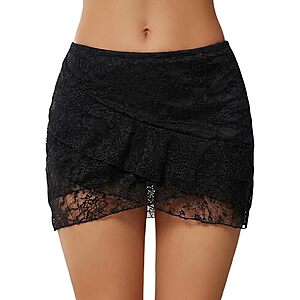 Avidlove Mini Skirt for Women Lace Ruffle Micro Short Skirts $4.99