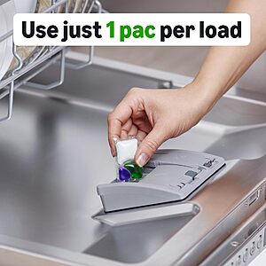 $13.10 or less S&S PRIME ONLY Amazon Basics Triple Action Dishwasher Pacs, Fresh Scent, 90 Count   Buy 4, save more promo