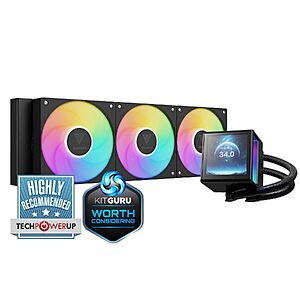 360mm GAMDIAS CHIONE P5-360 AIO Liquid CPU Cooler w/ 3.4" LCD $59.99 + Free Shipping