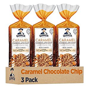 [SnS, AC] $16.96 | 2 × 3-Pack 7.4-Oz Quaker Large Rice Cakes (Caramel Chocolate Chip) ($8.48 each) at Amazon