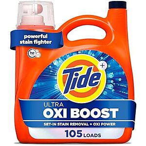 [SnS, AC] $56.27* | 4 × 148-Oz Tide Ultra Oxi Boost Liquid Laundry Detergent ($14.07 each) at Amazon