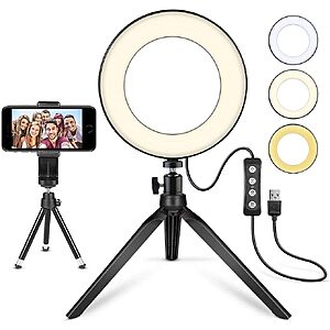 Amazon – MACTREM 6" Mini Ring Light w/ Stand - $9.49 w/ Code
