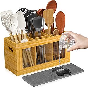 Amazon – Yofidra 6-Compartment Bamboo Utensil Holder - $12.99 w/ Code