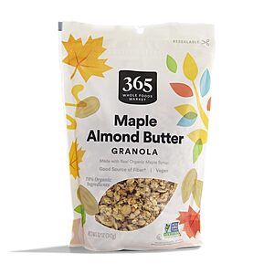 365 by Whole Foods Market, Maple & Almond Butter Granola, 12 Ounce 5% S&S $3.05 With 15% $2.73
