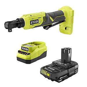RYOBI ONE+ 18V Cordless 3/8 in. 4-Position Ratchet with 2.0 Ah Battery and Charger $109