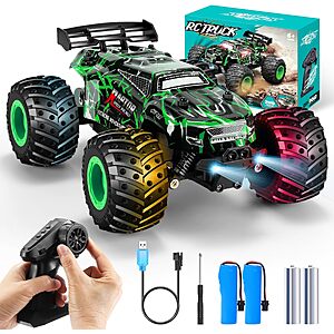 Bifyton 1:18 All-Terrain Remote Control Truck w/ LED Light & 2 Rechargeable Batteries (Dark Green) $12.79 + Free Shipping w/ Prime or on $35+