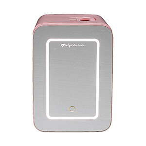 Frigidaire 6.5L 9 Can Mini Lighted Beauty Mirror Fridge Pink - compact, portable skincare fridge with mirror ideal for cosmetics, travel, and small spaces. $34.97