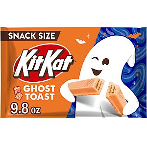 KIT KAT Ghost Toast Cinnamon Toast Flavored Creme Wafer Snack Size, Halloween Candy Bag, 9.8 oz $6.49