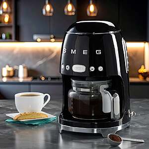 SMEG 50's Style Drip Coffee Machine, 10-cup $149.99 Black, Cream or Red Free Shipping Costco.com