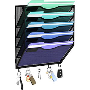 Amazon – 5-Tier Hanging Wall File Organizer w/ Hooks - $10.99 w/ Code