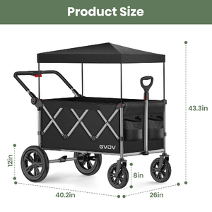 $114 FS Walmart by GVDV   Wagon Stroller for Kids, 3-in-1 Collapsible Double Stroller Wagon for Toddlers with Removable Canopy, 5-Point Harness, Pull & Push Handle and