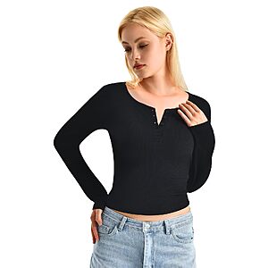 Amazon – Ipletix Women's Long-Sleeve Henley Shirt - $3.99–$4.99 w/ Code