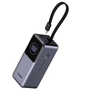 UGREEN Nexode Power Bank, 20,000 mAh 130W Portable Charger with Built-in Cable $39.99 Free Shipping Costco.com