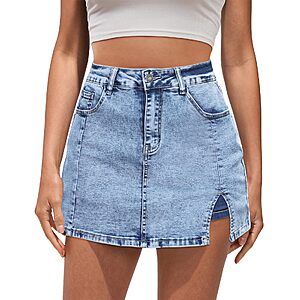 Amazon – Vetinee Women's High-Waisted Denim Skort - $16.99–$17.24 w/ Code