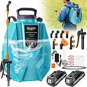 3.2-Gallon DEJUNPIOOL Cordless Backpack Sprayer w/ 2x 2.5Ah Batteries, 7 Nozzles & Telescopic Wand $49.99 + Free Shipping