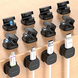 12-Pack Rocoren Magnetic Cable Clips Cord Organizer $6.49 + Free Shipping w/ Prime or on $35+