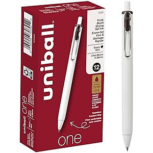 [SnS] $9.07* | 12-pk 0.38mm Ultra Micro Uniball One Gel Pens (black ink) at Amazon