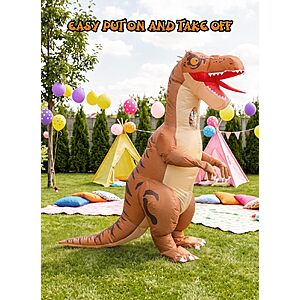 Minetom Inflatable Dinosaur Costume Adult, LED T Rex Costume Halloween - $19.99