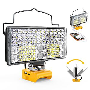LED Work Light Compatible with DeWalt 20V Battery, 14800LM 148W $15 AC + Free Shipping