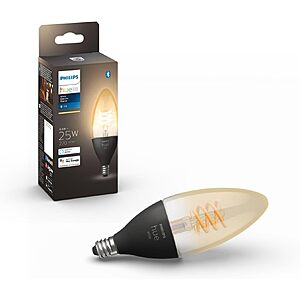 Philips Hue White Ambiance E12 Candelabra Filament LED Smart Bulb (40W Equivalent) $24.99 + Free Shipping w/ Prime or on $35+