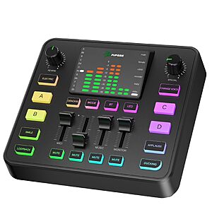 Prime: PUPGSIS Gaming Audio Mixer for PC Streaming with Voice Changer Soundboard $17.99 + Free Shipping