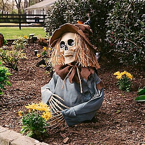 Red Shed 23 in. LED Scarecrow Groundbreaker Halloween Animatronic with Sound, $37.49, Tractor Supply