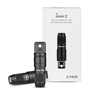 OLIGHT 2 Pack IMINI 2 Rechargeable EDC Keychain Flashlight Black $26.59