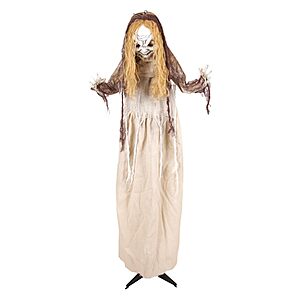 Haunted Hill Farm 3.9-Ft. Rising Head Creepy Girl Halloween Animatronic $47.99