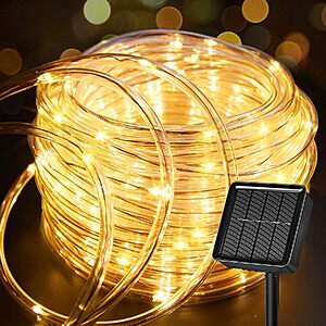 39' Brightown 100-LED Solar Rope Lights (Warm White) $4.99 + Free Shipping w/ Prime or on $35+