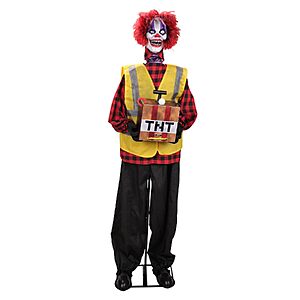 Haunted Hill Farm 5.7-Ft. Clown Courier Halloween Animatronic $71.99