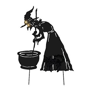 Haunted Hill Farm 3-Ft. LED Metal Witch & Cat Halloween Decoration $39.99