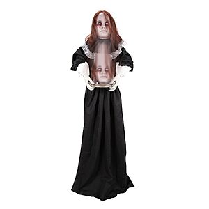 Haunted Hill Farm 5.3-Ft. Creepy Lady Holding Plate Halloween Animatronic $55.99