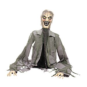 Haunted Hill Farm 2.8-Ft. Scary Crawling Zombie Halloween Animatronic $63.99