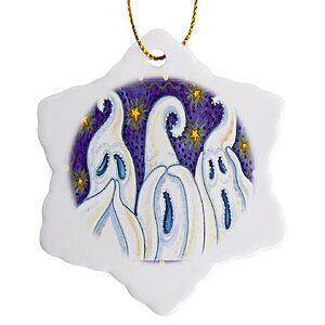 3dRose Hear Speak See No Evil Halloween 3 inch Snowflake Porcelain Ornament $11.27
