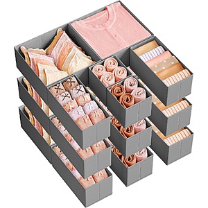 Prime Members: Set of 18 SONGMICS Foldable Fabric Drawer Organizers $19.20
