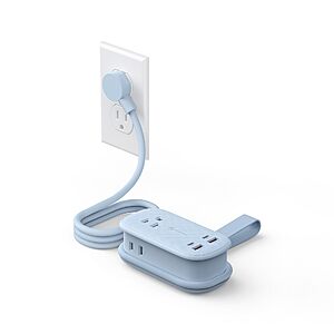 PHIXERO PhiPlug Travel Power Strip 7 in 1 45W GaN Flat Plug Blue $14.99