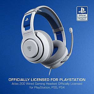 Turtle Beach Atlas 200 Playstation Wired Gaming Headset (3.5mm, White) $34.99 + Free Shipping