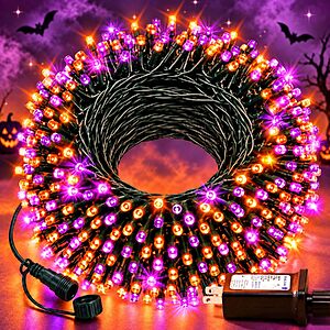 100FT RUMCU LIFE 100FT Orange Purple Halloween Lights - $11.99 @ Amazon