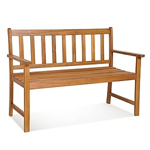 Prime Members: Tangkula 2-Person Acacia Wooden Outdoor Bench (800Lb Capacity) $73.71