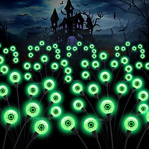 ASMAD Halloween Decorations Outdoor Solar Scary Eyeball Lights,4Pack 32LEDs $9.99