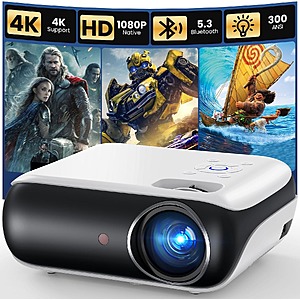 HAPPRUN Native 1080P Projector $42.46 + Free Shipping