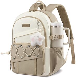 25L Lovevook Lightweight Laptop School Backpack w/ 15.6" Laptop Compartment (Khaki / Off White) $13.99 + Free Shipping w/ Prime or on $35+