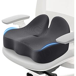 CushZone Memory Foam Seat Cushion, Ergonomic Office Chair Cushion Pad with Breathable Cover, Gray $16.49 AC