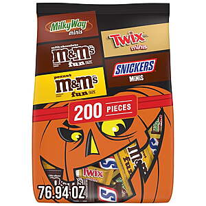 M&M's, Snickers, Twix & Milky Way Chocolate Halloween Candy Variety Pack - 200 Ct bag - $23.87 after Walmart cash