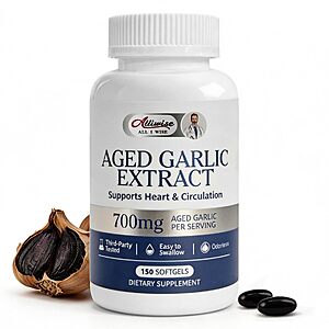 Odorless Aged Black Garlic Extract 700mg, Aged Black Garlic Supplements $6.74