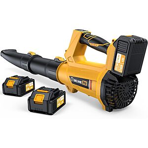 Kaelynne Leaf Blower Cordless, 20V Electric Leaf Blower with 2 X 6.0Ah Batteries and Charger $44.99